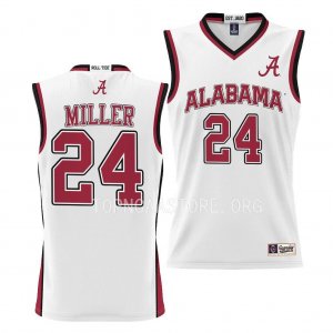 Youth Alabama Crimson Tide #24 Brandon Miller White NCAA College Basketball Jersey 2403ITNW6